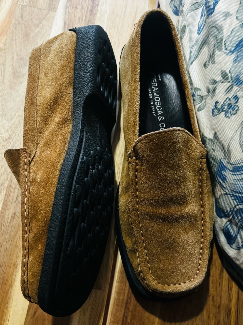 Fieramosca & Co Made in Italy Cognac Suede Driving Loafers Women’s Size 6.5 M